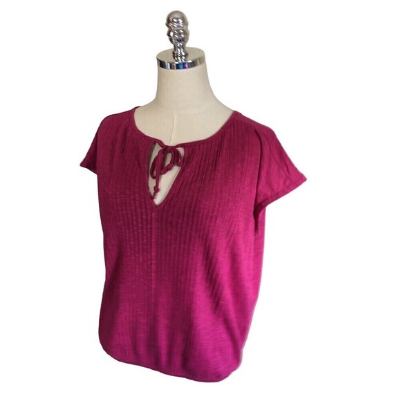 NEW Prana Raspberry Orchid Bloom Ocupas Popover Blouse Women's XSmall Relaxed XS - Picture 2 of 7